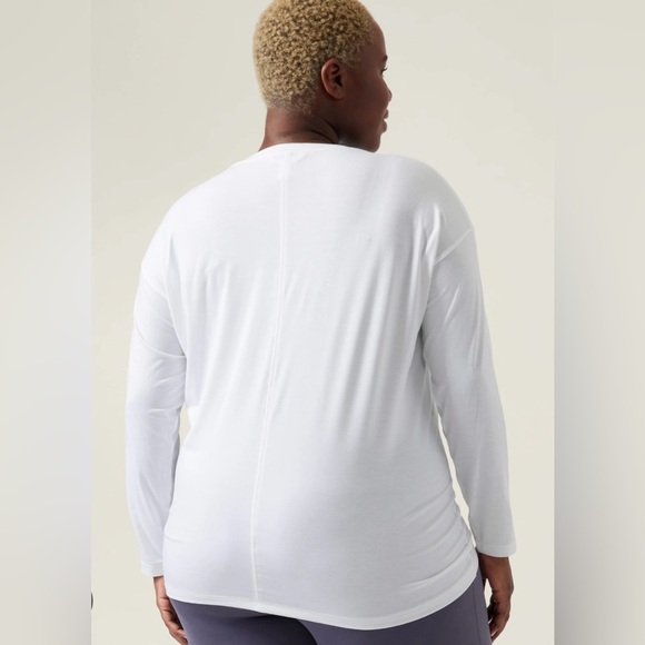 NWT Athleta Crossover White Ruched Top Size 3X. - Picture 2 of 7